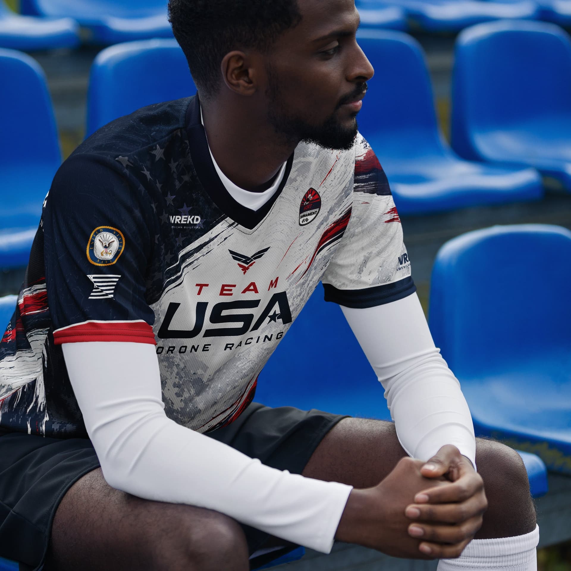 WREKD® Team USA "Navy" Drone Wars Jersey for fpv drones 6