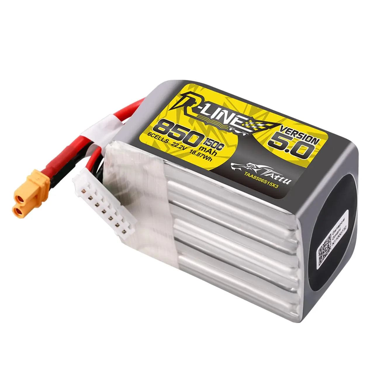 Tattu R-Line Version 5.0 850mAh 6S 22.2V 150C Lipo Battery Pack With XT30U-F Plug for fpv drones 7