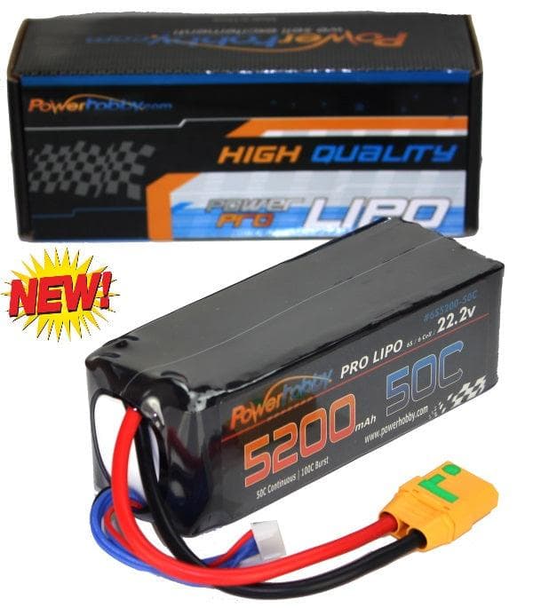 Powerhobby 6S 22.2V 5200mAh 50C Lipo Battery w XT90 Plug Soft Case for fpv drones