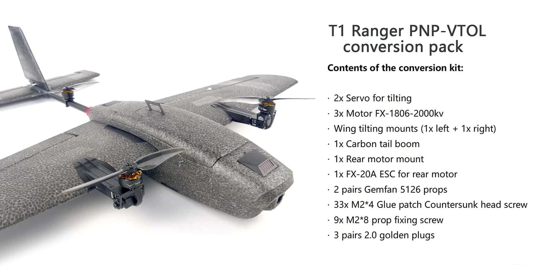 Hee Wing T1 VTOL Conversion Kit for fpv drones 4