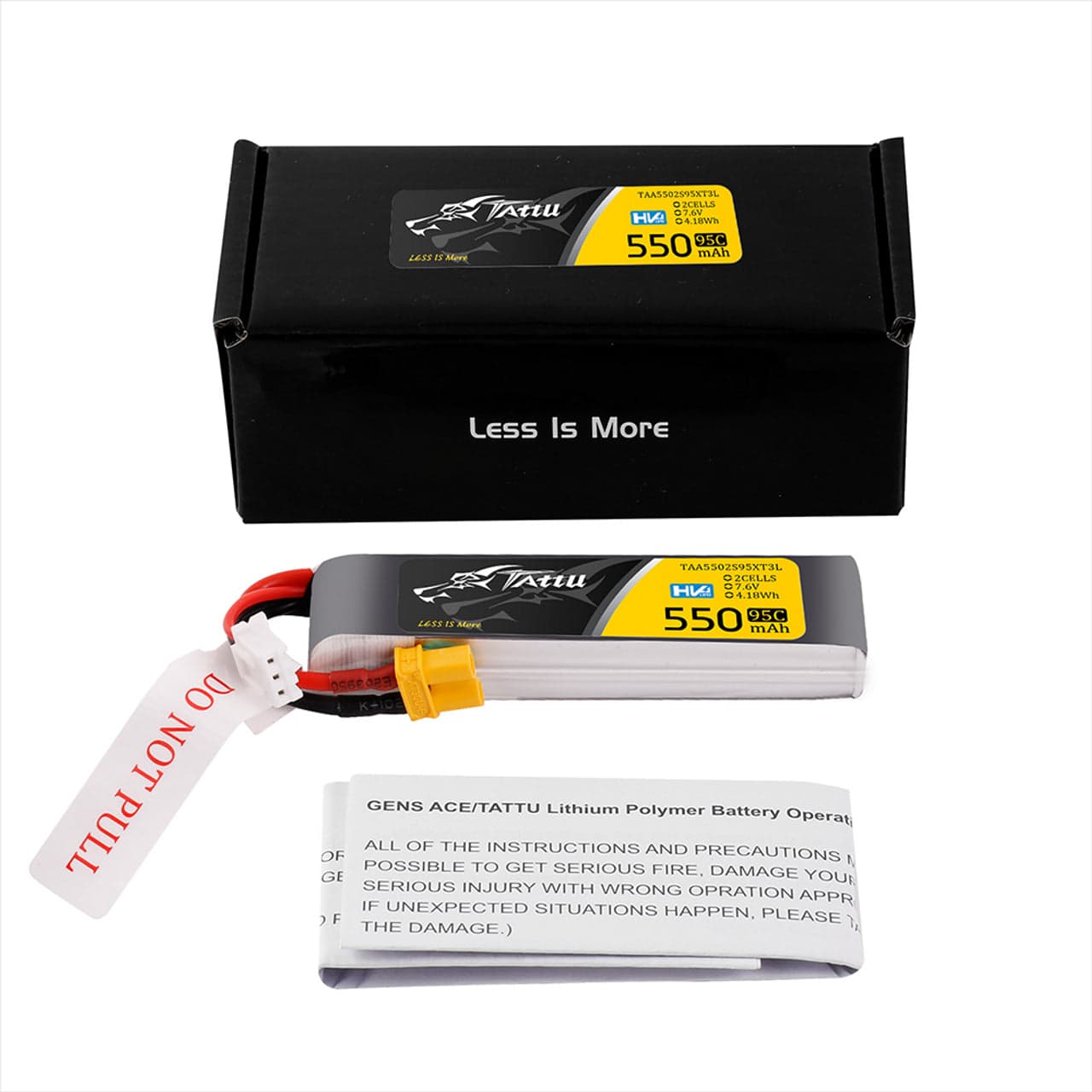 Tattu 550mAh 2S 7.6V HV Lipo Battery Long Pack With XT30 Plug for fpv drones 4