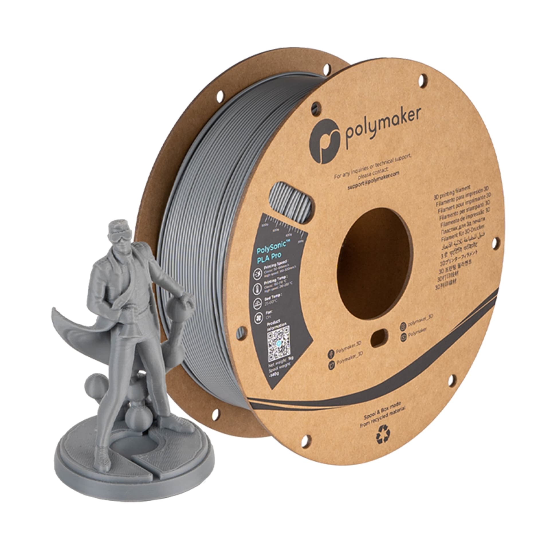 Polymaker Polysonic PLA+ Pro Filament 1.75mm 1kg for fpv drones 3