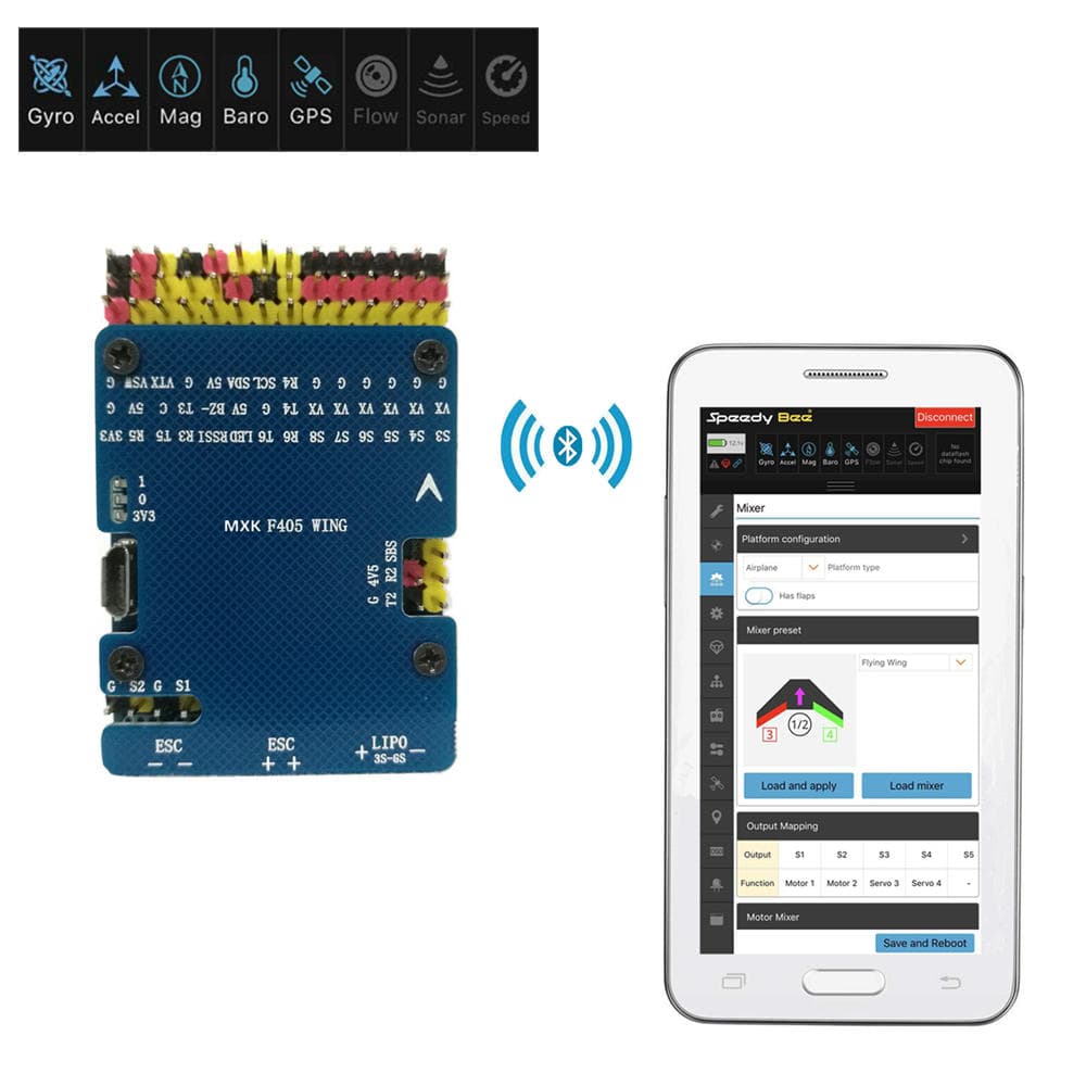 MXK F405WING STM32F405 Flight Controller Built-in OSD Support bluetooth For RC Airplane Fixed Wing for fpv drones 6