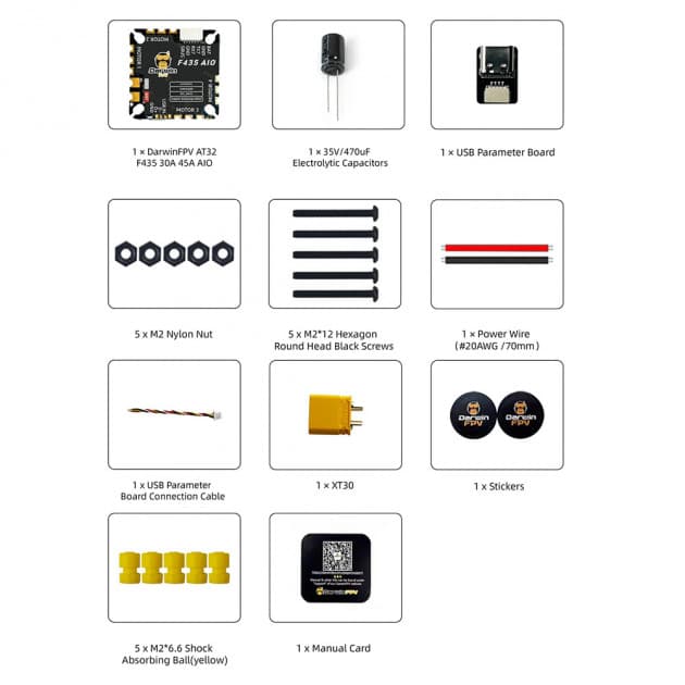 DarwinFPV F435 45A AM32 board for FPV drones for fpv drones 9