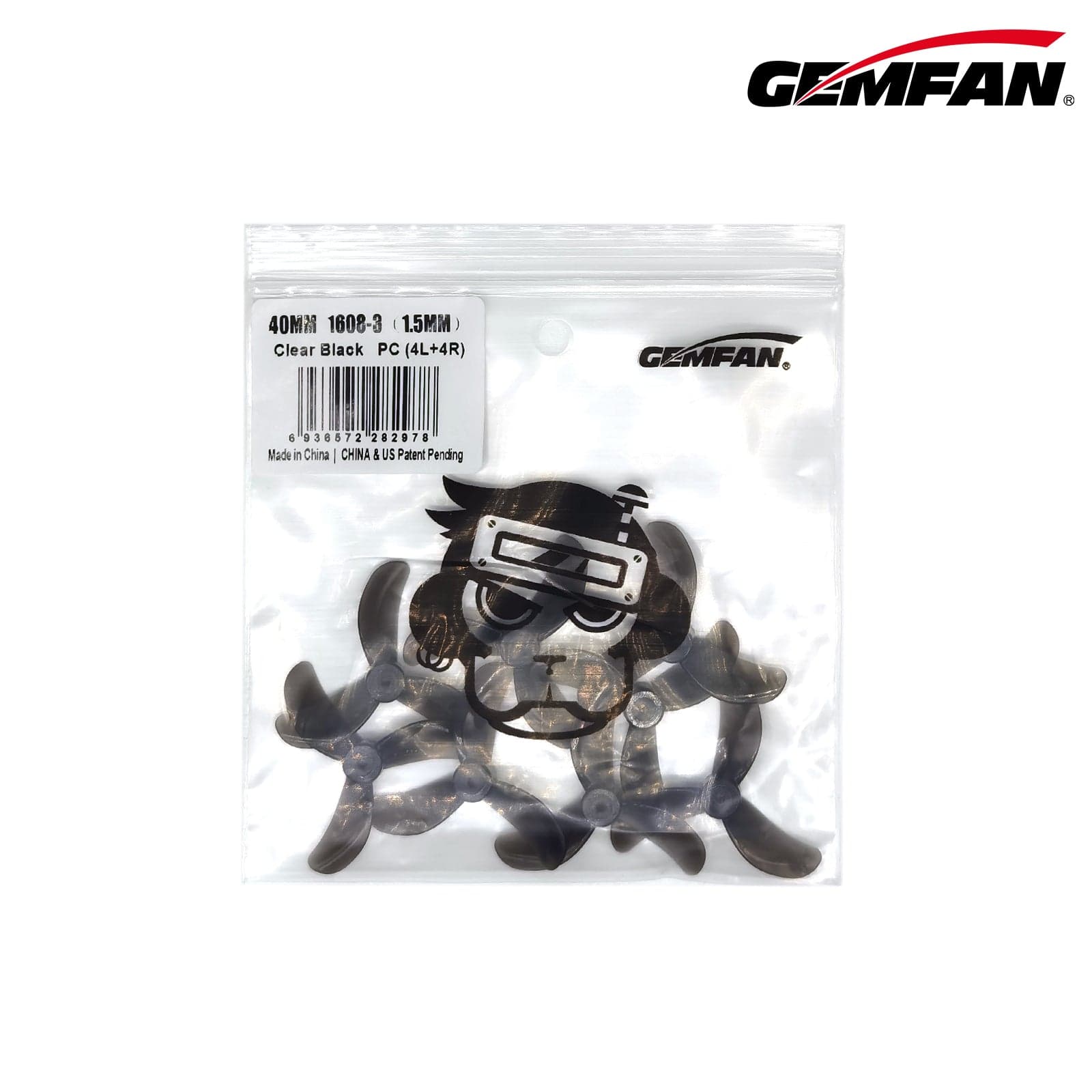 Gemfan 1608 1.5mm 3-Blade PC Propeller for fpv drones 6