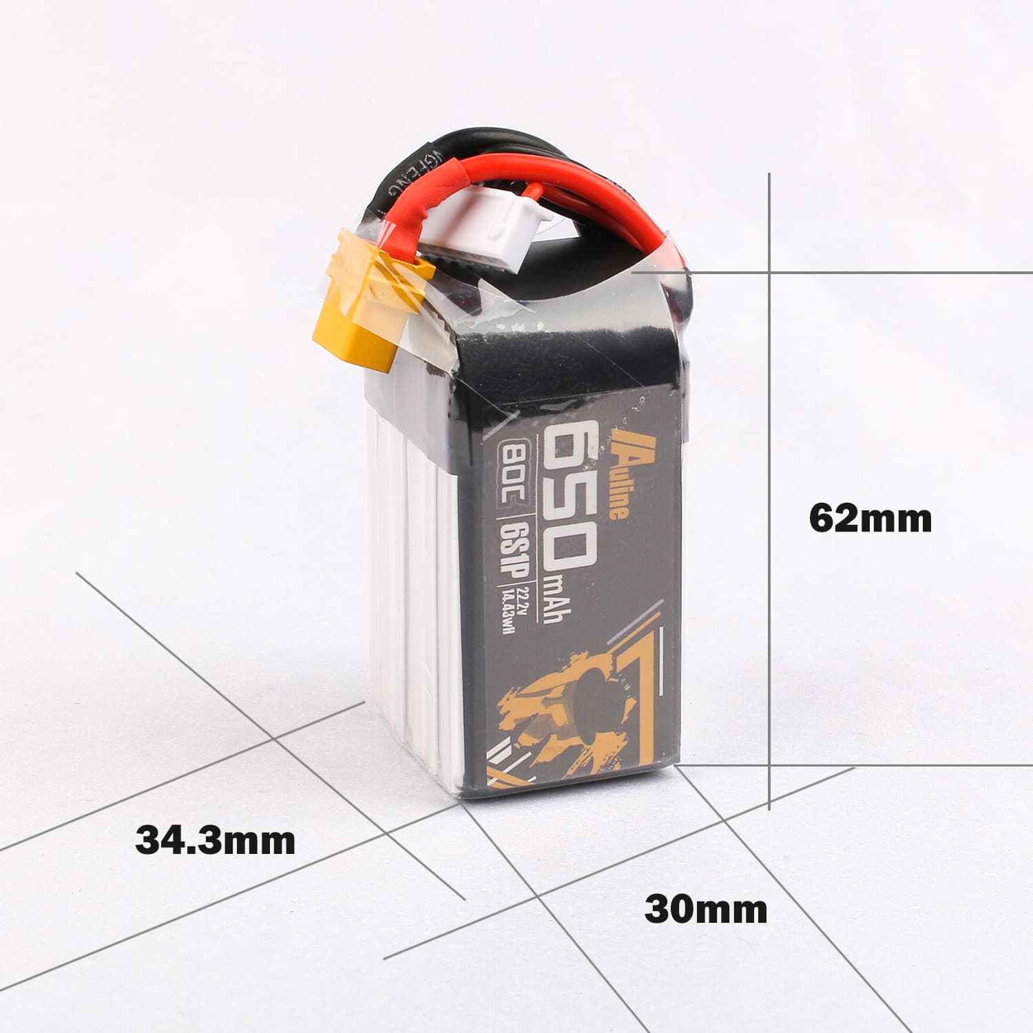 AuLine 650mAh 6S 22.2V 80C XT30 Lipo Battery for fpv drones 4