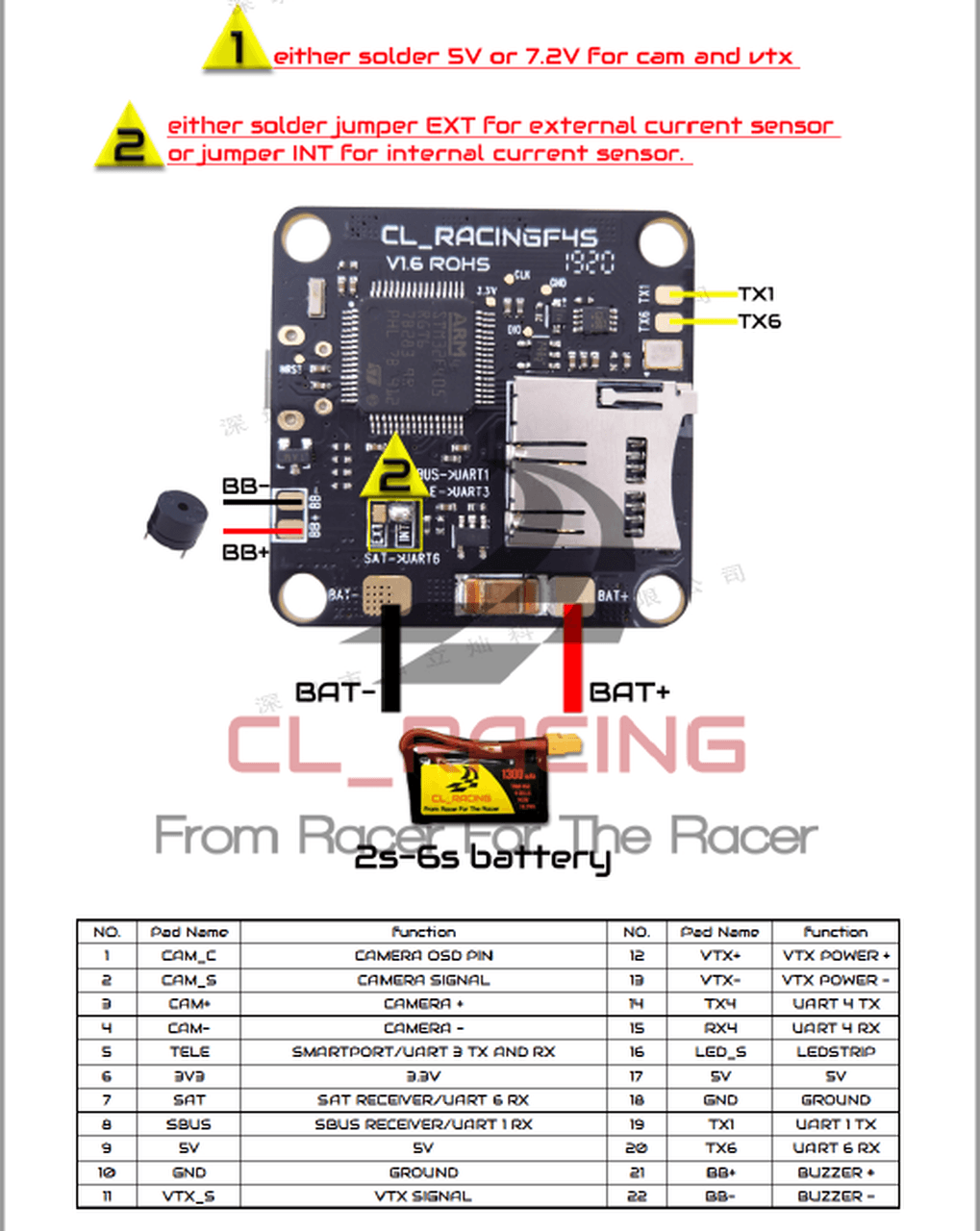 CL Racing F4S Flight Controller PDB OSD AIO V1.6 - 30x30mm for fpv drones 4