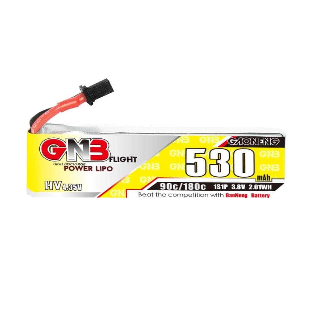 Gaoneng GNB 3.8V 1S 530mAh 90C LiHV Whoop/Micro Battery w/ Cabled - A30 for fpv drones