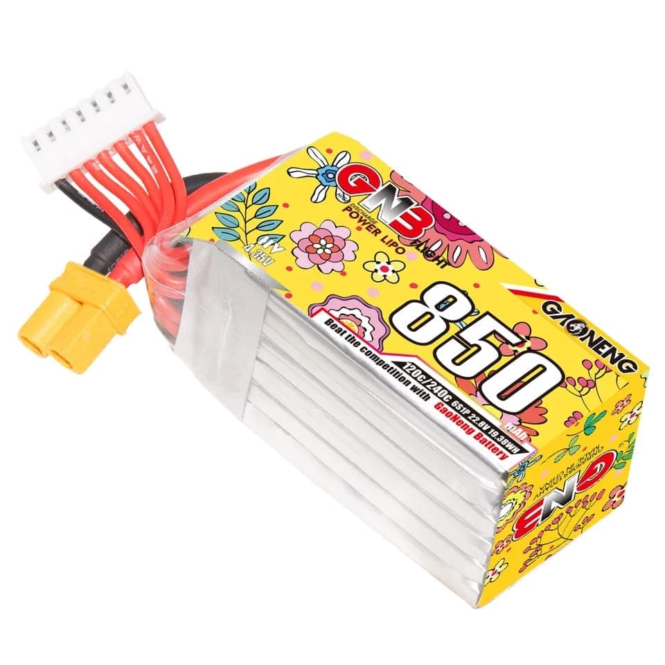 GAONENG GNB LiHV 6S 22.8V 850mAh 120C XT60 LiPo Battery