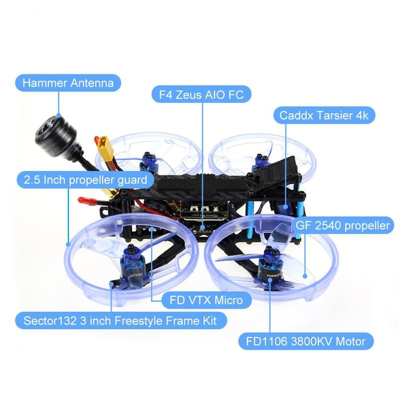 HGLRC Sector132 4K FPV Freestyle Quad (BNF - Crossfire) for fpv drones 4