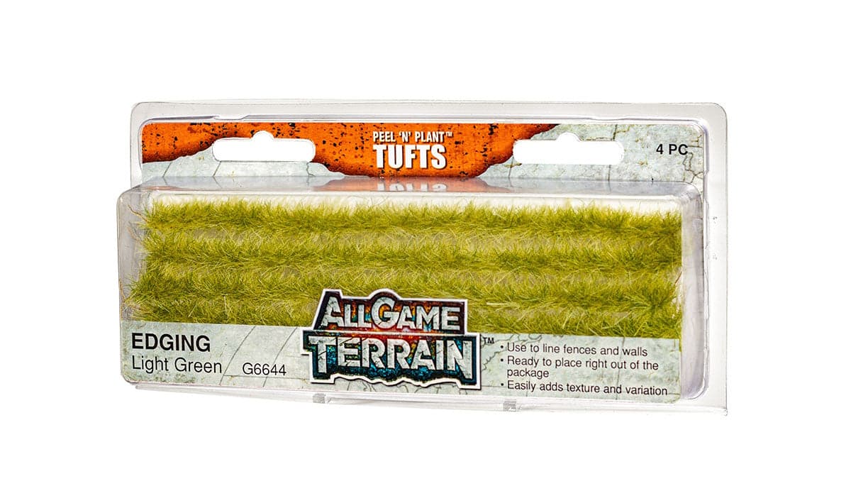 Woodland Scenics G6644 All Game Terrain Peel 'n' Plant Tufts Light Green Edging for fpv drones