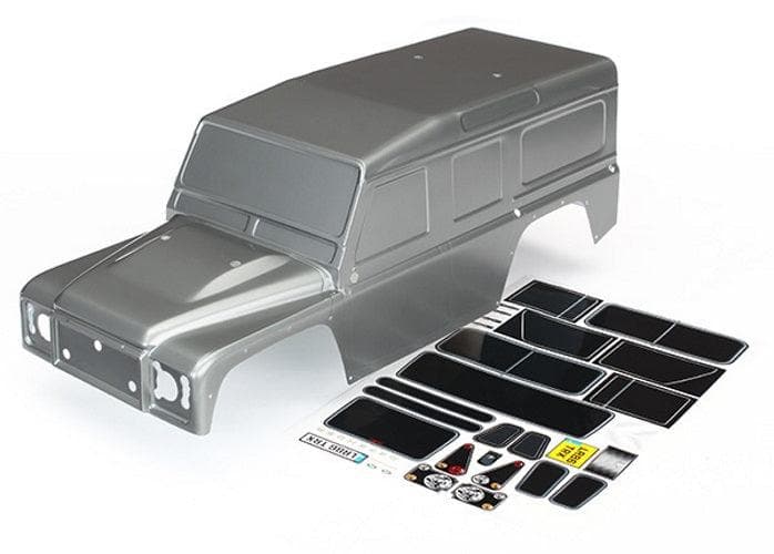 Traxxas 8011X Land Rover Defender Body Painted Graphite Silver TRX-4 for fpv drones