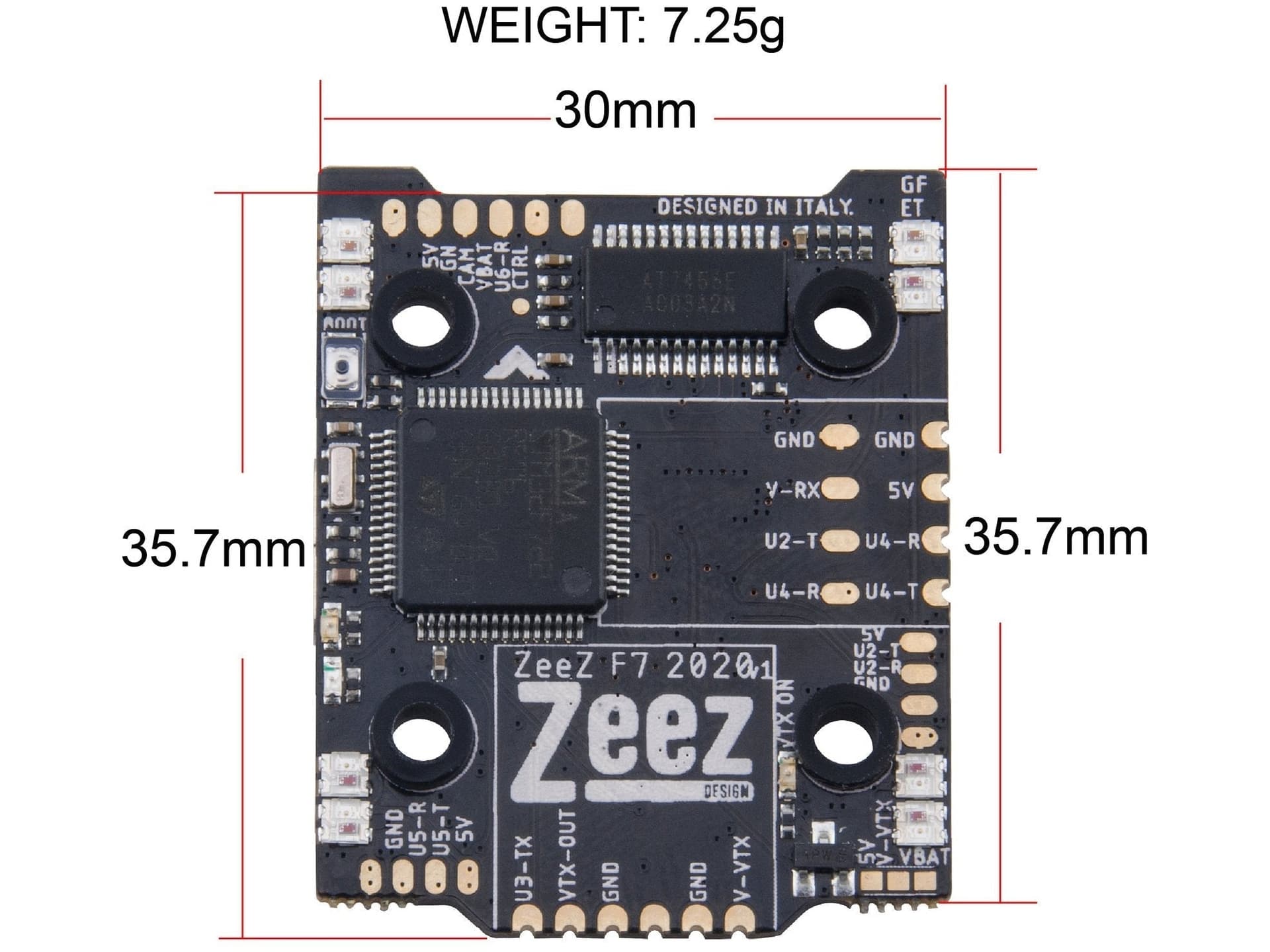 ZeeZ Design F7 2020 and 45A BLHeli_32 Stack for fpv drones 5