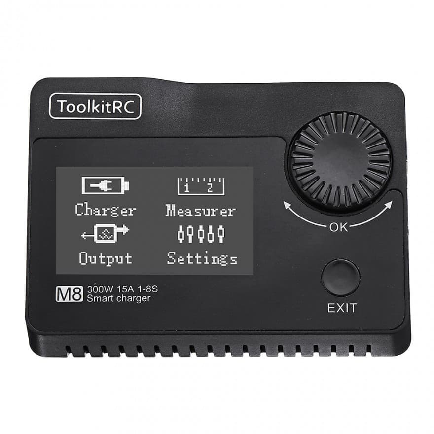 ToolkitRC M8 300W 15A LiPo Battery Charger and Servo Tester (Pick Your Color) for fpv drones