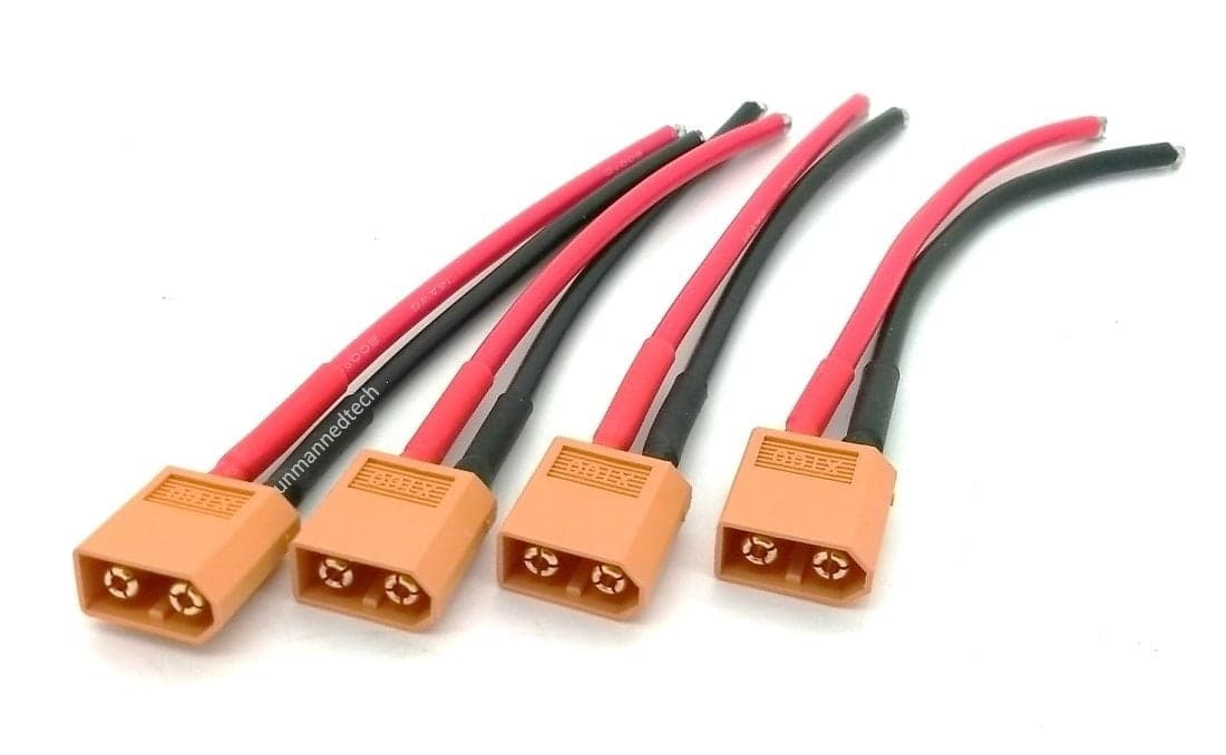 Male XT60 wire - 10cm (Pack of 4) for fpv drones 2