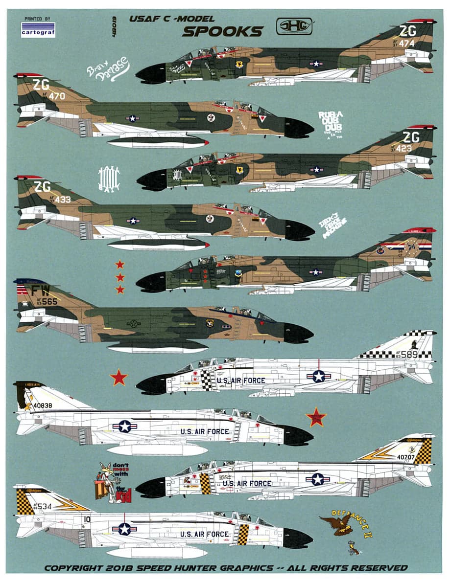 USAF C-Model Spooks (Decal) for fpv drones