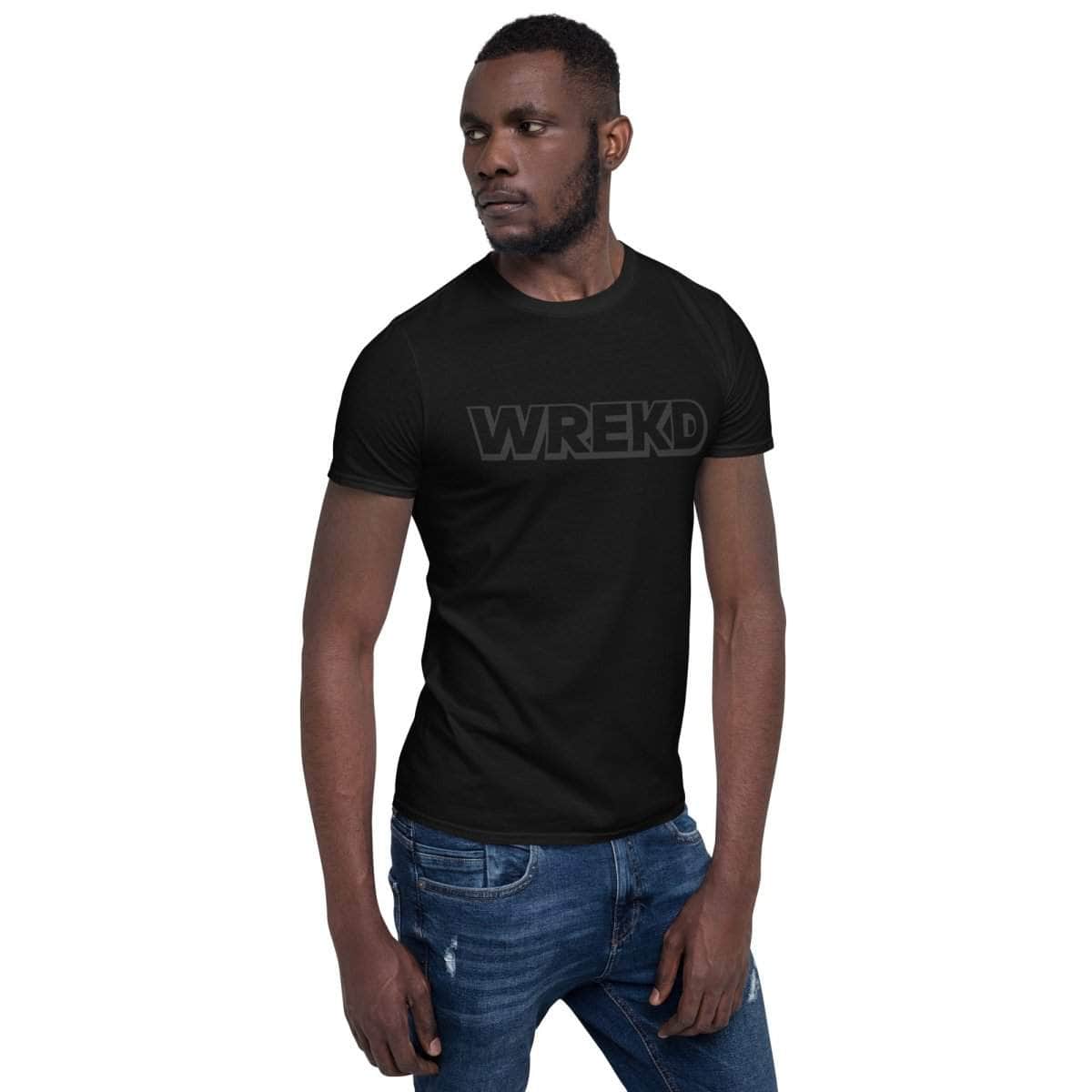 WREKD Black on Black Short-Sleeve Unisex Tee for fpv drones 1