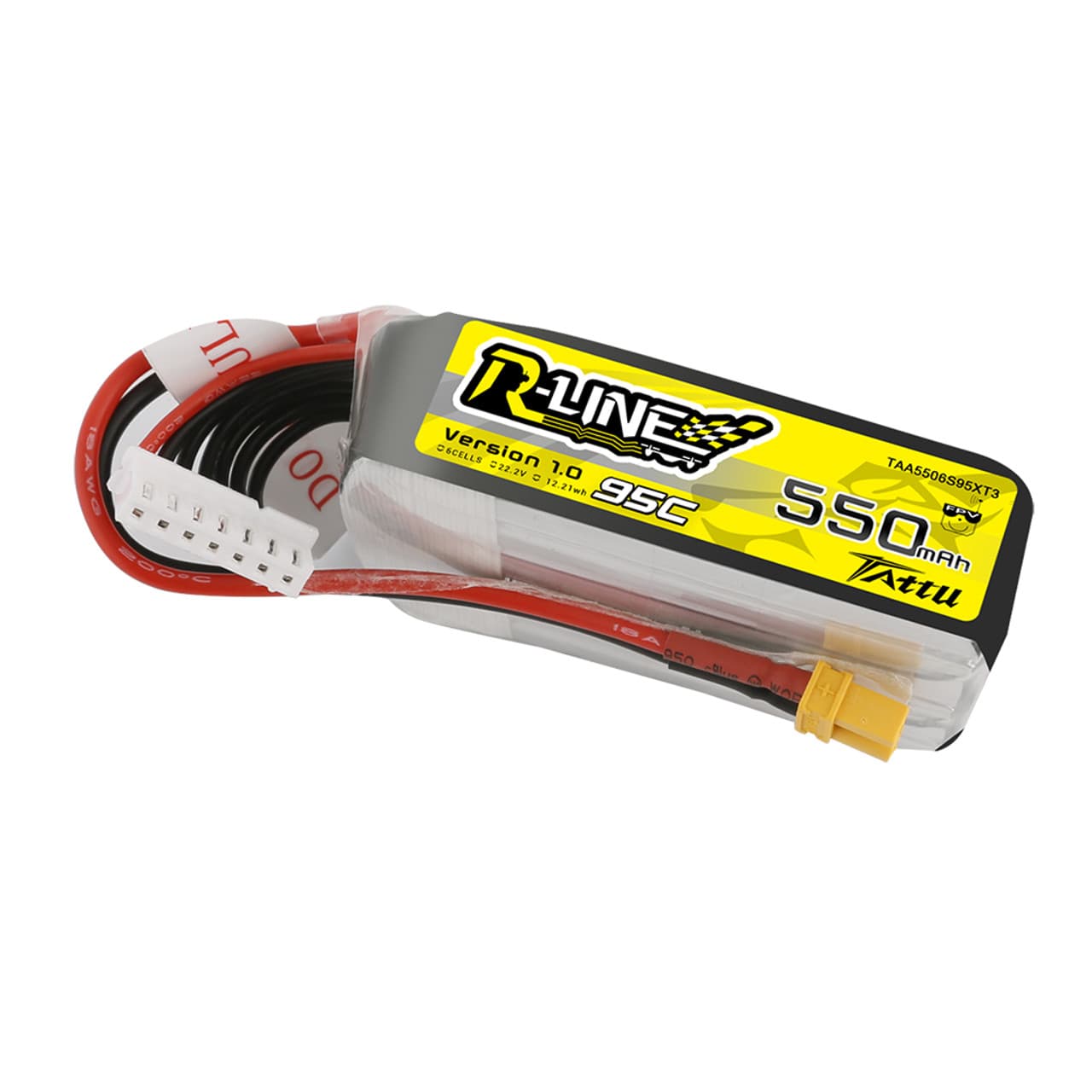 Tattu R-Line 550mAh 6S 95C 22.2V Lipo Battery Pack with XT30 Plug for fpv drones 1