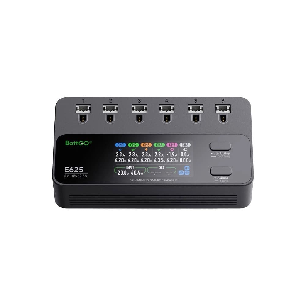 iSDT E625 10W 2.5A 1S 6-Channel Smart Charger - 2.5 for fpv drones 2