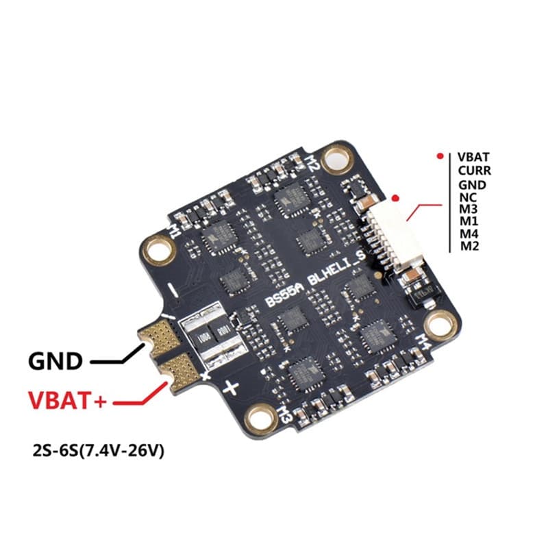JHE BLheli_S 32 55A 4IN1 ESC (2-6S) for fpv drones 8