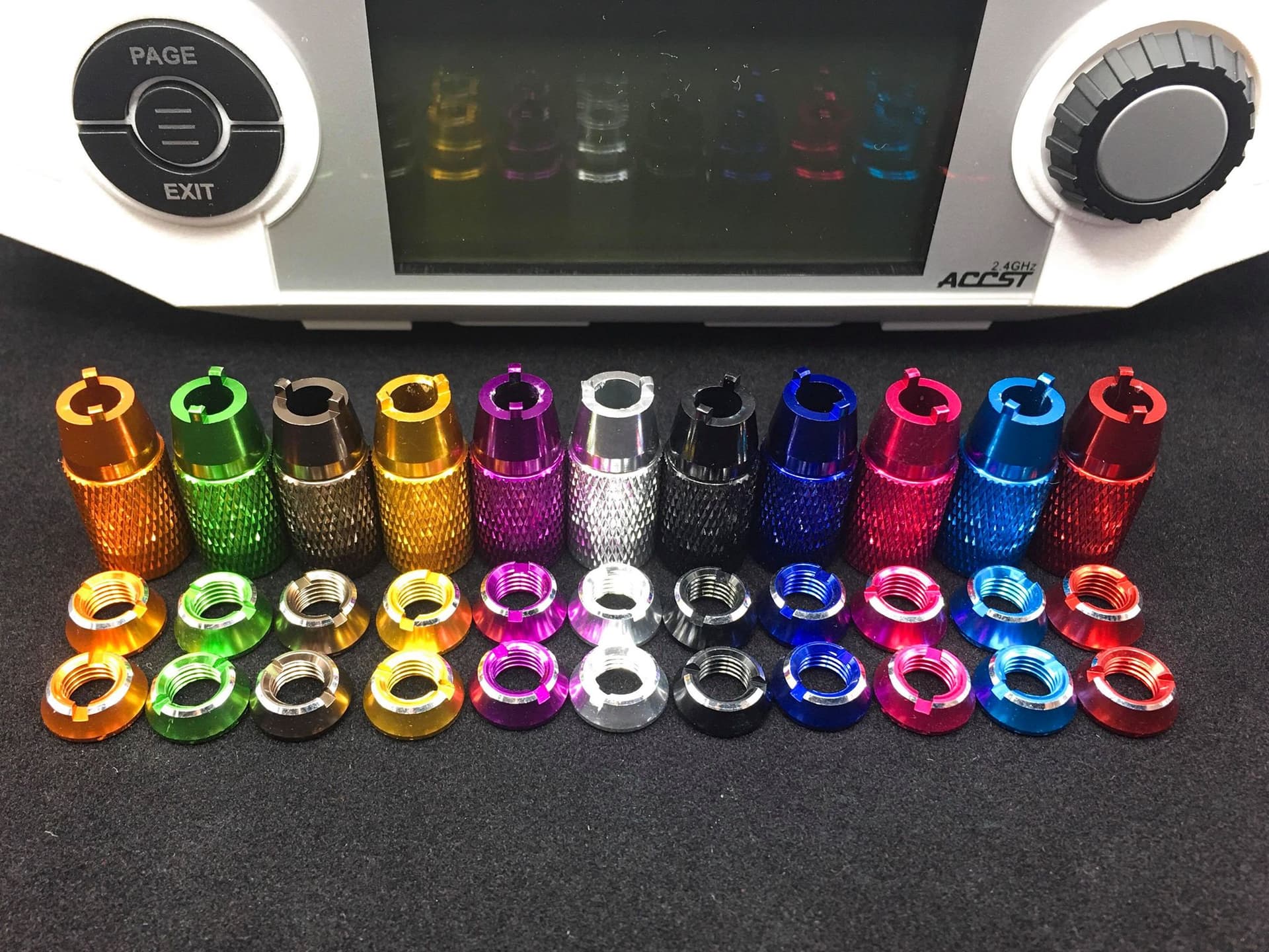 Radio Anodized Aluminum Switch Nuts (8 Pack) for fpv drones
