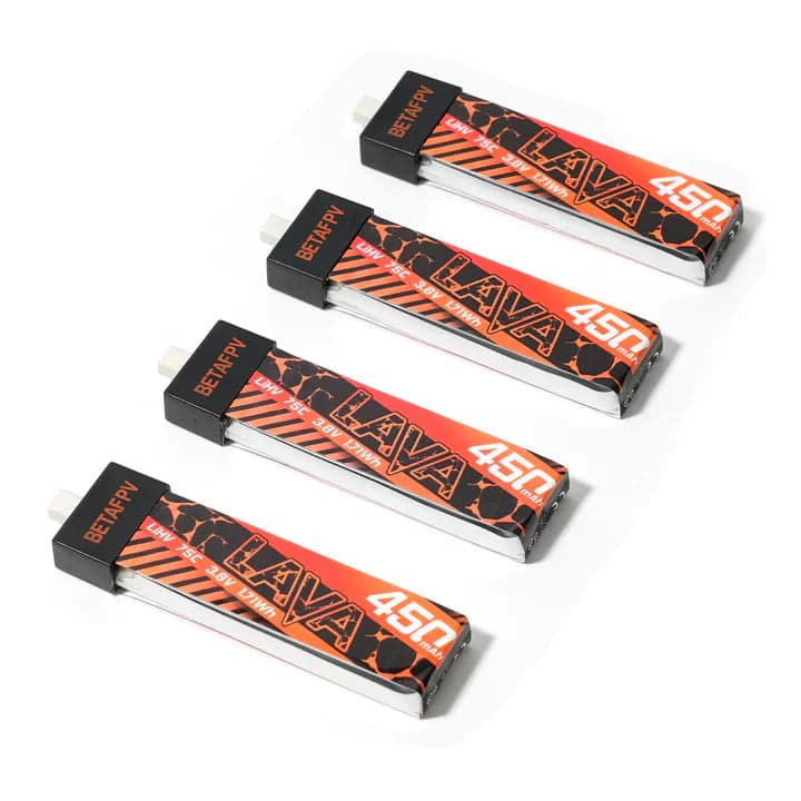 BETAFPV LAVA 1S 450mAh 75C BT2.0 Battery (4PCS) for fpv drones 2