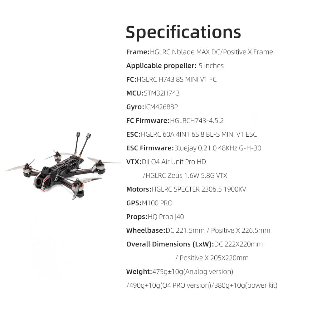 HGLRC Nblade MAX 5-inch DJI O4Pro drone For Freestyle cinematic FPV Drone for fpv drones 1