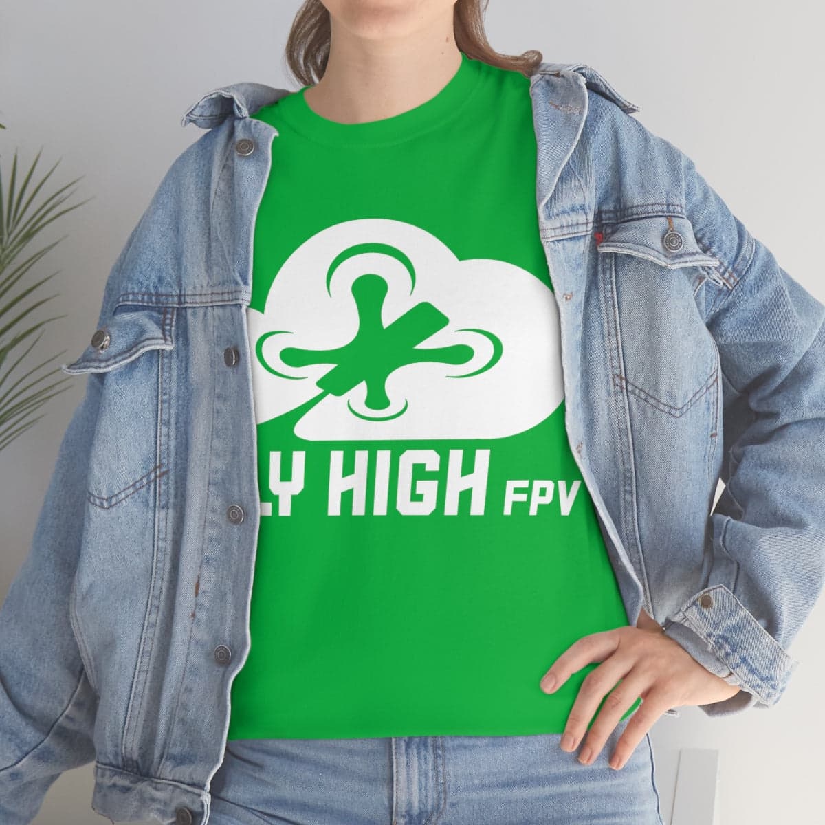 Fly High FPVTee - White Logo for fpv drones 90
