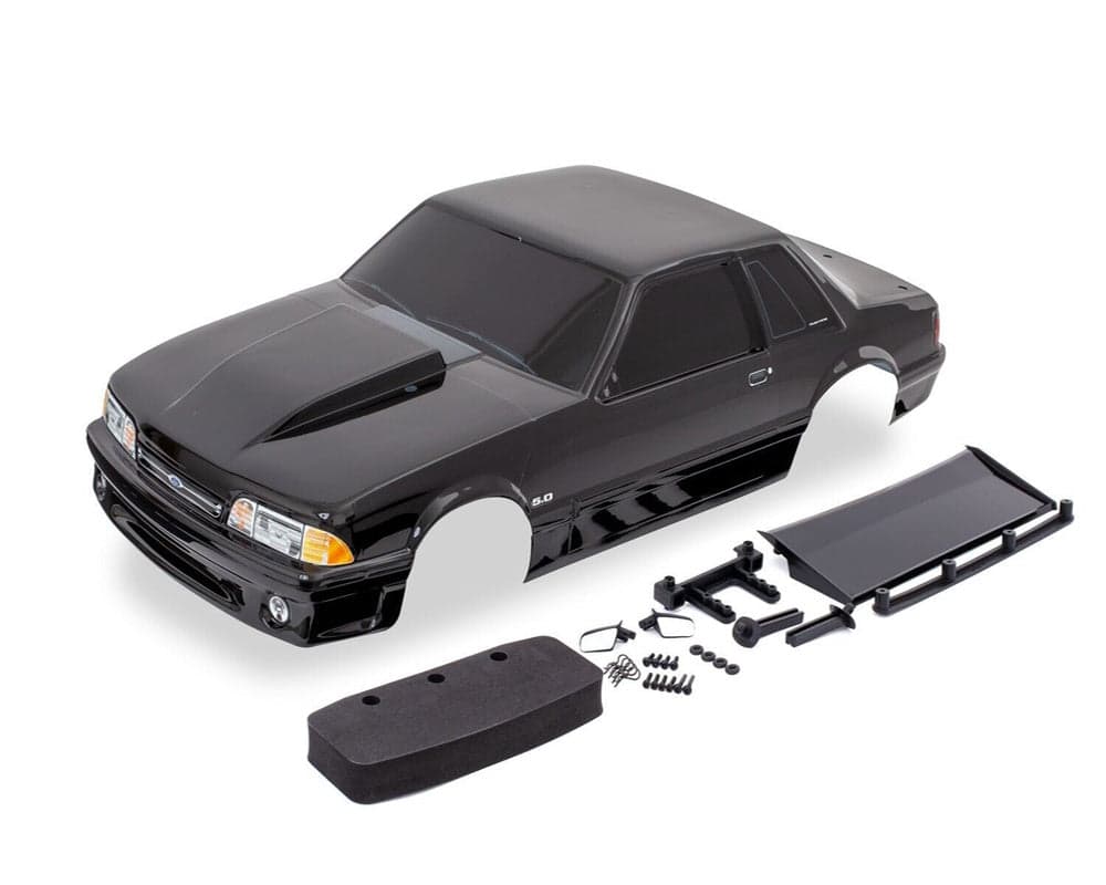 Traxxas 9421A Body, Ford Mustang, Fox Body, Black, Drag Slash for fpv drones