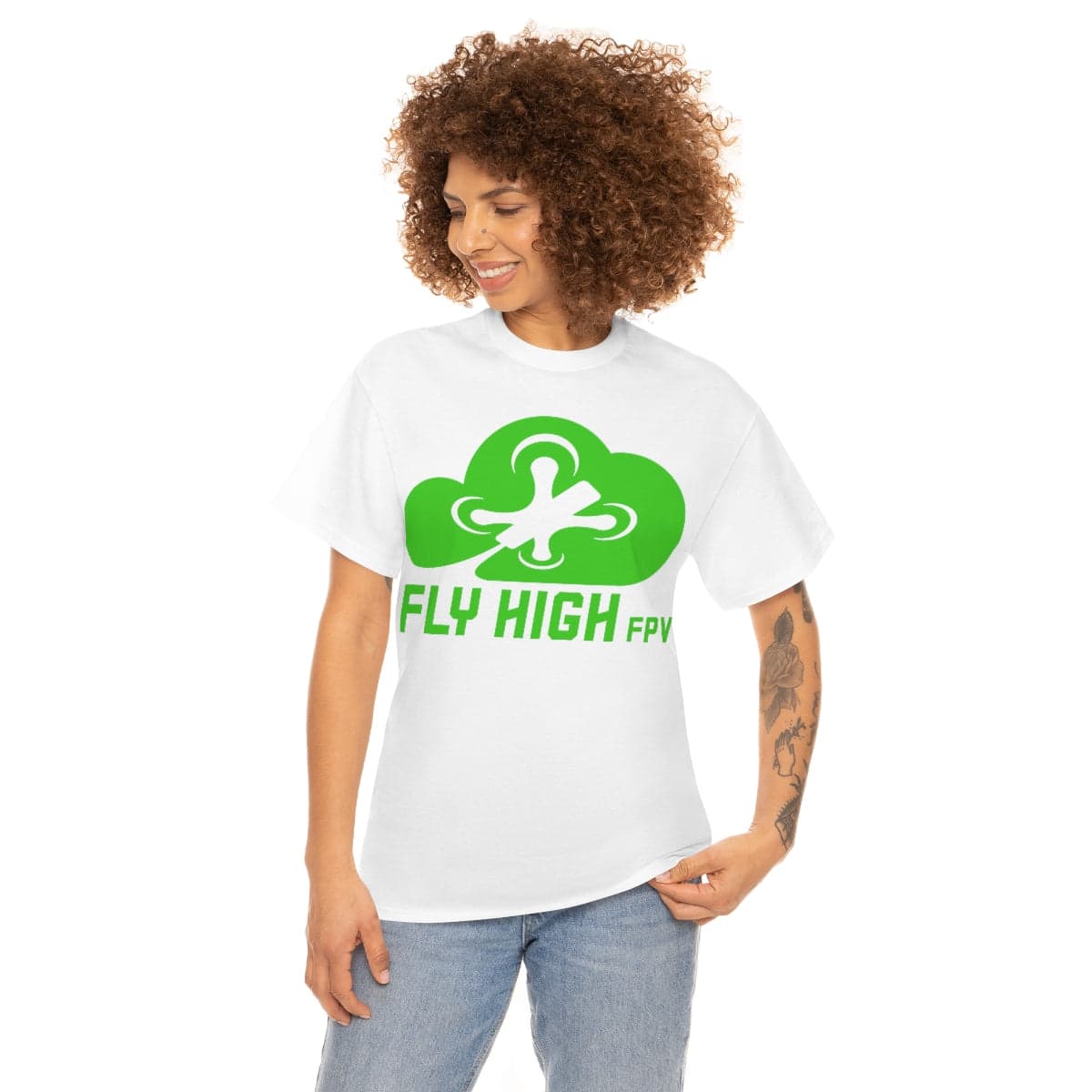 Fly High FPVTee - Green Logo for fpv drones 206