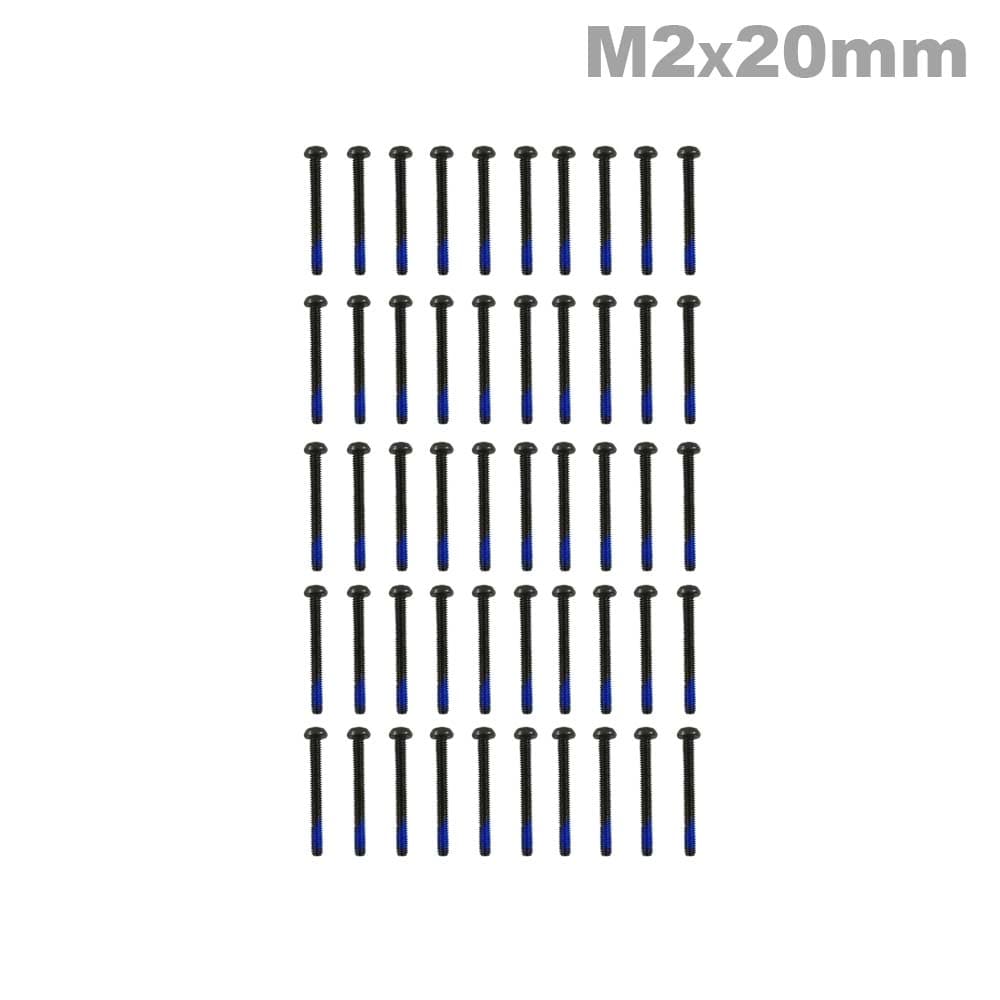 M2x20 Bolkop Schroef (50 stuks) - ZWART for fpv drones