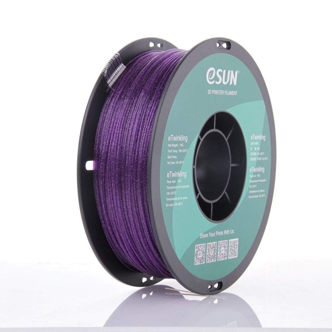eSun eTwinkling Glitter PLA 3D Print Filament 1.75mm 1kg for fpv drones 8