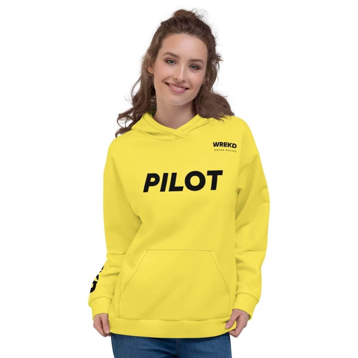 WREKD Drone Racing Unisex Hoodie - Yellow for fpv drones 2