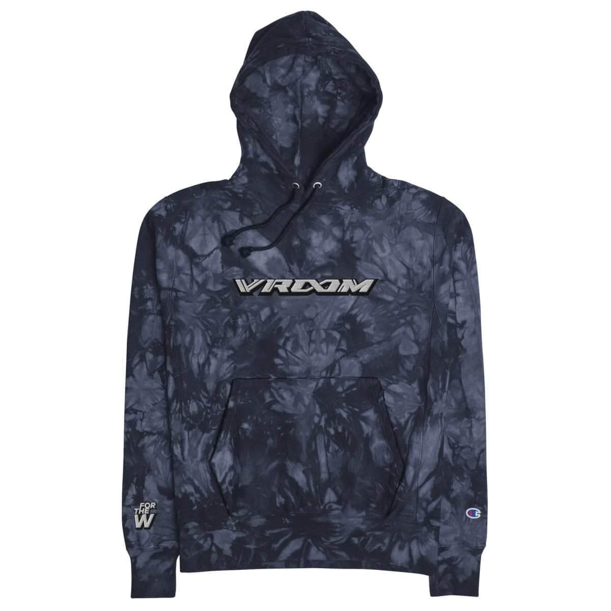 VROOM x For The Dub Embroidered Unisex Champion Tie-Dye hoodie for fpv drones 7