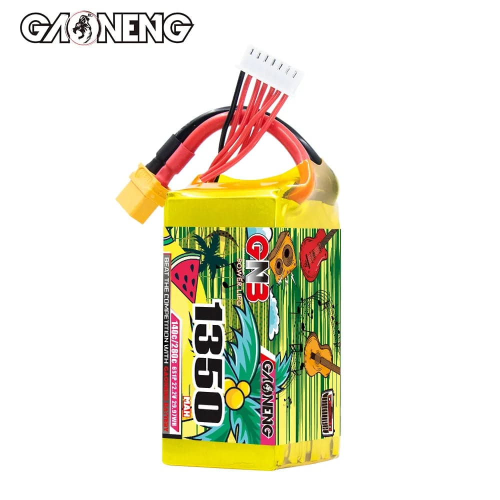 GAONENG GNB 6S 22.2V 1350mAh 140C XT60 LiPo Battery [DG] for fpv drones 2