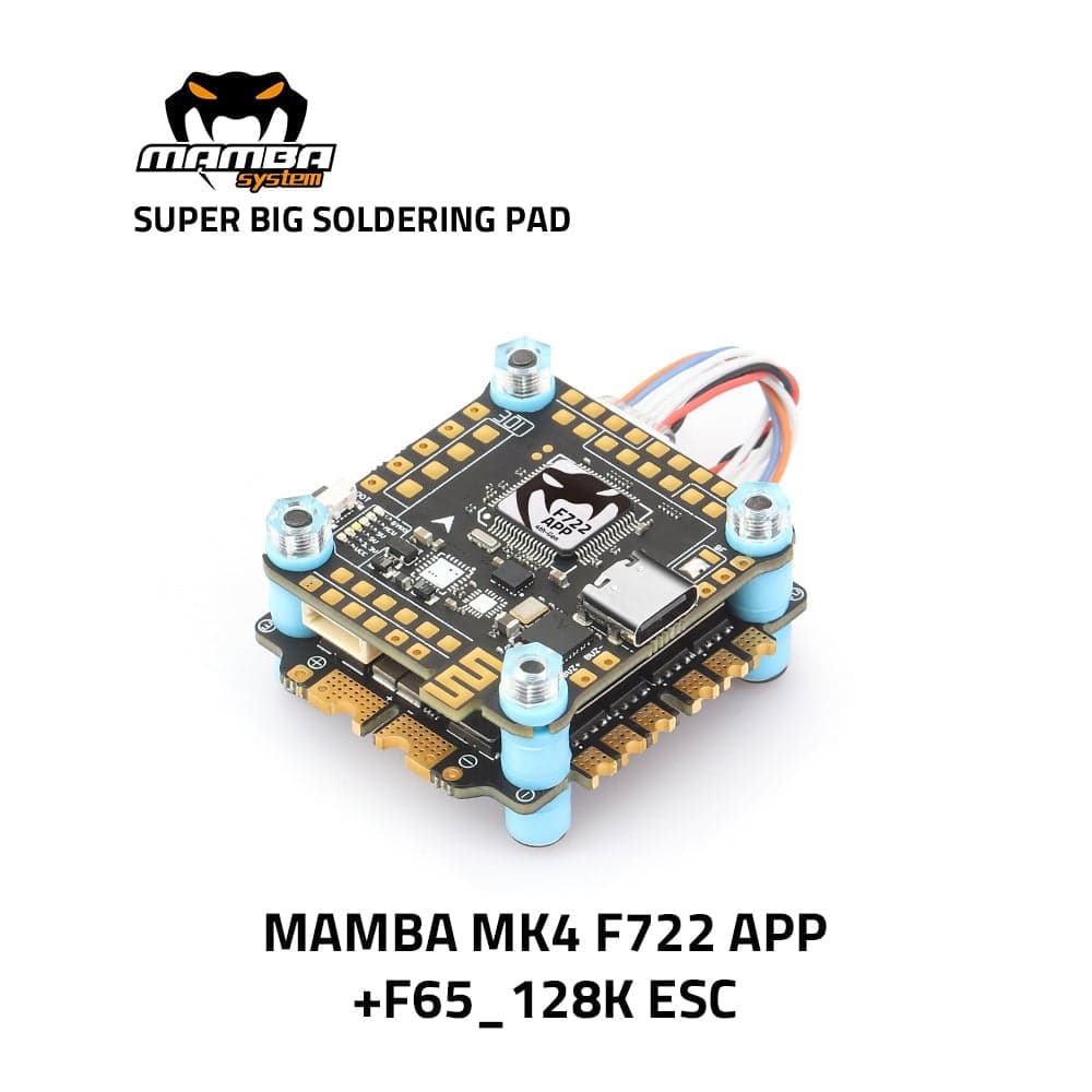 Diatone MAMBA MK4 F722 APP Flight Controller 65A 128K 3-6S ESC Stack - 30mm/M3