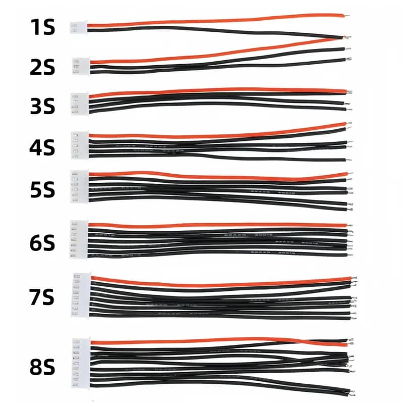 JST-XH Balance Lead Connectors with Wire (1S-8S)