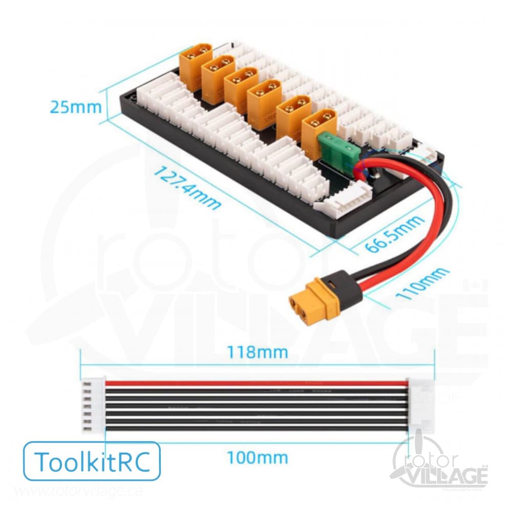 ToolKitRC 2-6S XT60 Battery Balance Board for fpv drones