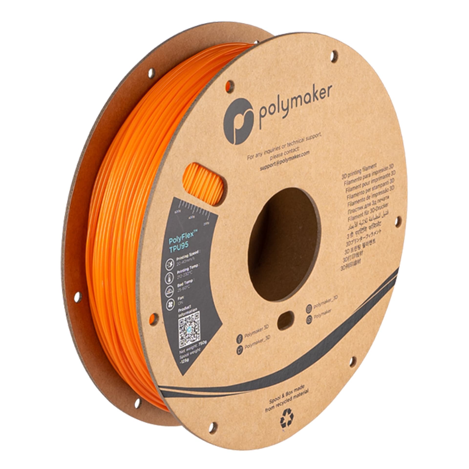 Polymaker PolyFlex TPU95 1.75mm Filament 750g for fpv drones 2