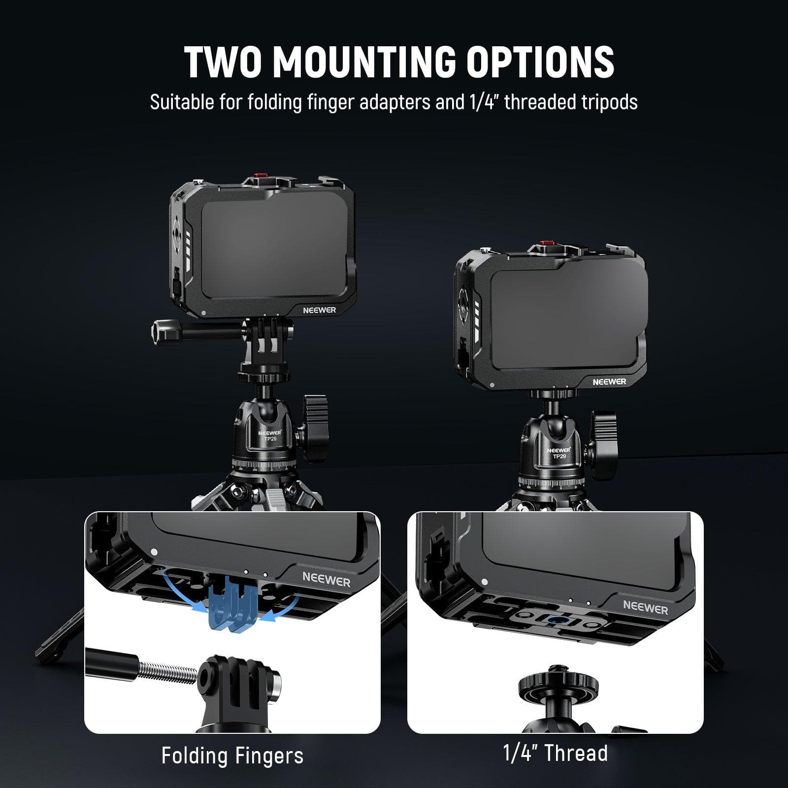 NEEWER AC008 Metal Video Rig Cage Compatible with GoPro Hero 12 11 10 9 for fpv drones 5