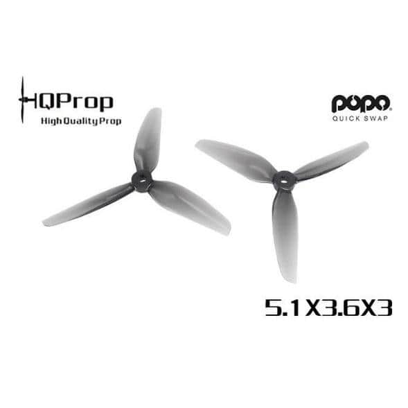 HQ Prop Durable 5.1x3.6x3 Tri-Blade 5" Prop 4 Pack - Grey for fpv drones 1