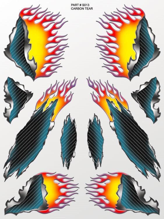 XXX Main XXXS013 Carbon Tear Sticker Sheet RC Decals for fpv drones