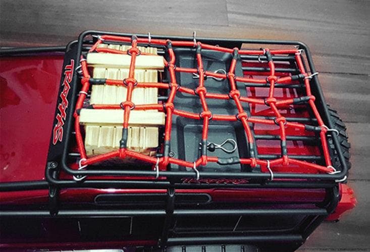 Yeah Racing 1/10 RC Crawler Scale Accessory Luggage Net 200mm x 110mm Red for fpv drones 3