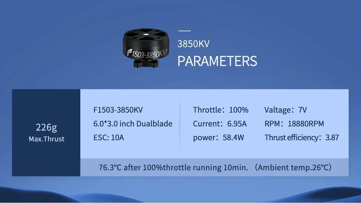 BrotherHobby F1503 3850kV Motor w/ Folding Propeller for fpv drones 6