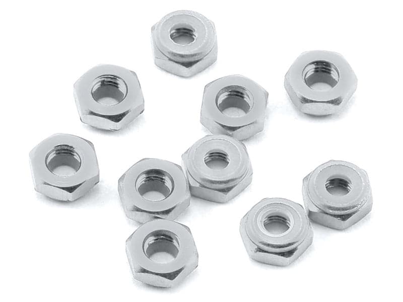 Yeah Racing LN-M4-SV 4mm Aluminum Lock Nut (10) (Silver) for fpv drones