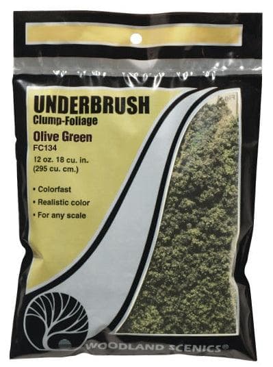 Woodland Scenics FC134 Underbrush Clump Foliage Olive Green Bag Train Scenery for fpv drones