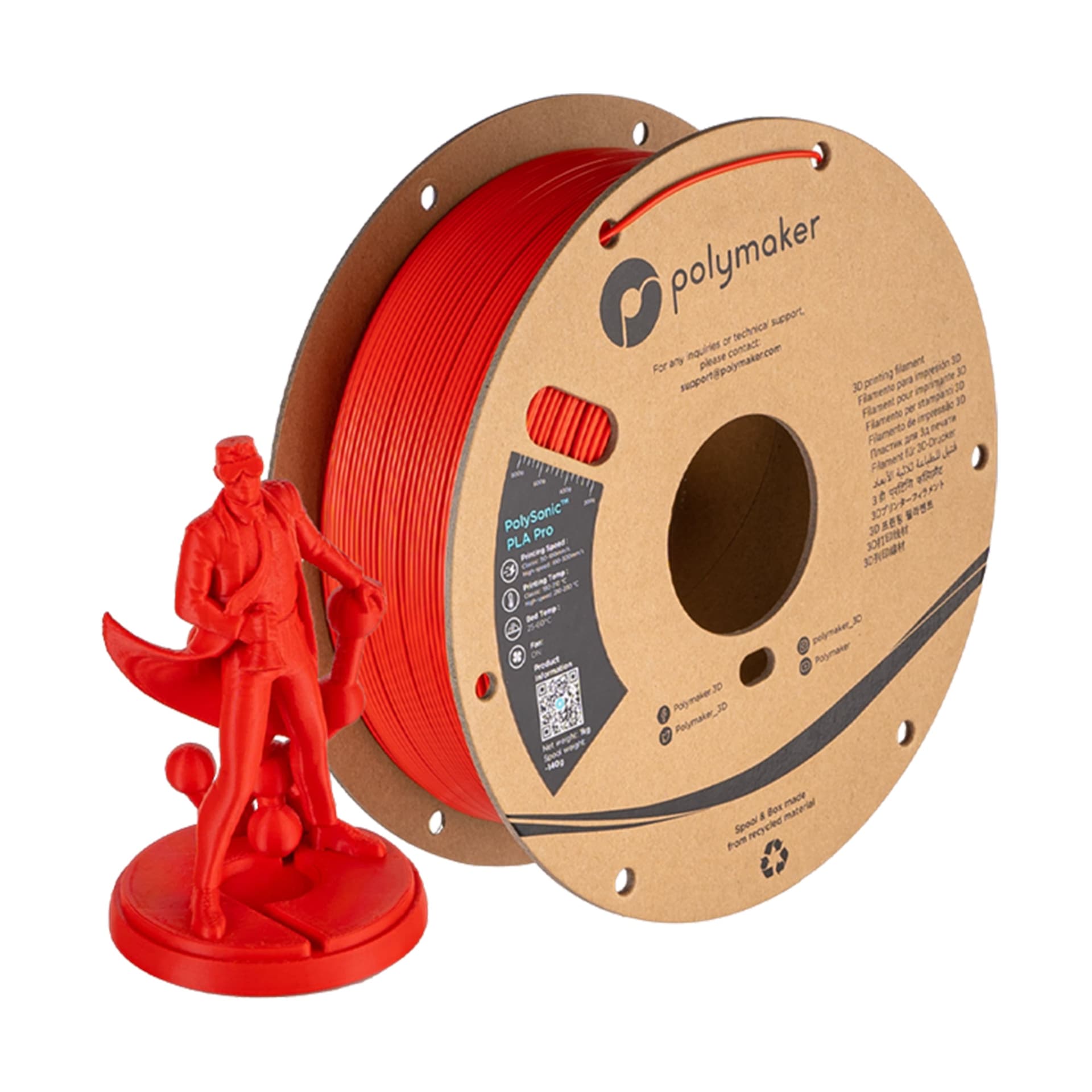 Polymaker Polysonic PLA+ Pro Filament 1.75mm 1kg for fpv drones 4
