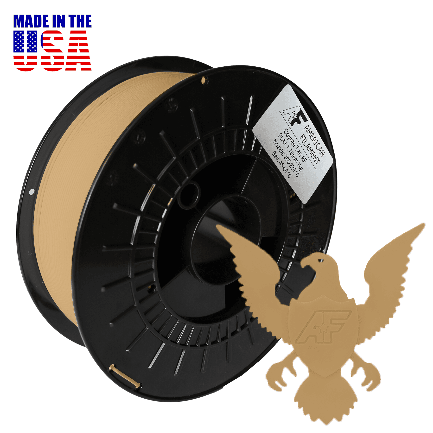 Coyote Tan AF PLA+ 3D Printer Filament, 1.75 mm Diameter for fpv drones 1