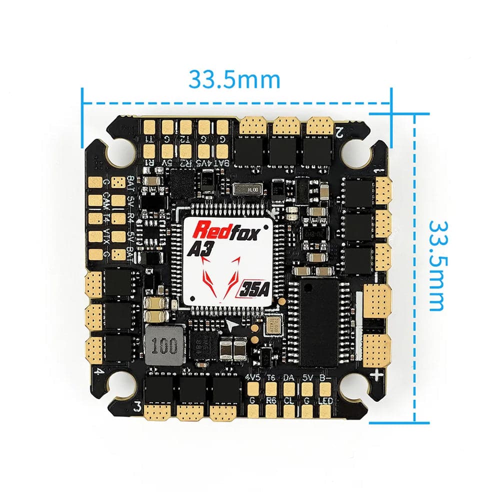 Sub250 Redfox A3 F722 35A/45A 4in1 AIO Flight Controller for 2 to 3.5 inch Drones - Choose Version for fpv drones 6
