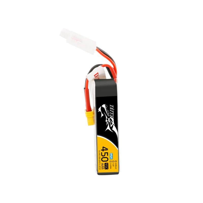 Tattu 7.6V 2S 450mAh 95C LiHV Micro Battery (Long Type) - XT30 for fpv drones 2